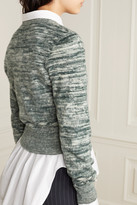 Thumbnail for your product : Victoria Beckham Melange Brushed-cotton Sweater - Green