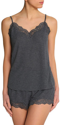 Stella McCartney Lily Blushing Lace-trimmed Ribbed Jersey Camisole