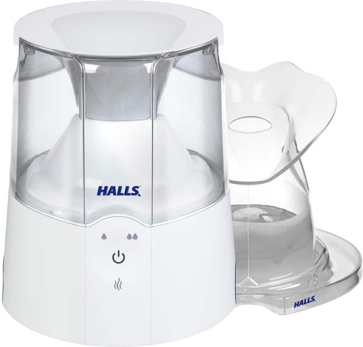 Crane 0.5 Gal. x Halls 2-in-1 Warm Mist Humidifier and Steam Inhaler