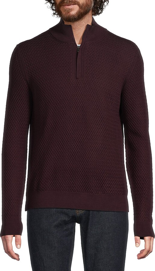 Bruno Magli Quarter Zip Merino Wool Sweater