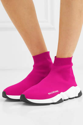 Balenciaga Speed Stretch-knit High-top Sneakers