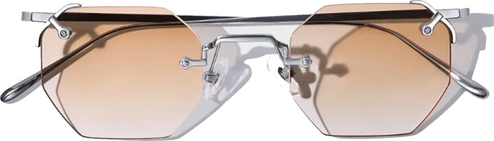 Cossino Orange Aplos Metal Hexagon Sunglasses