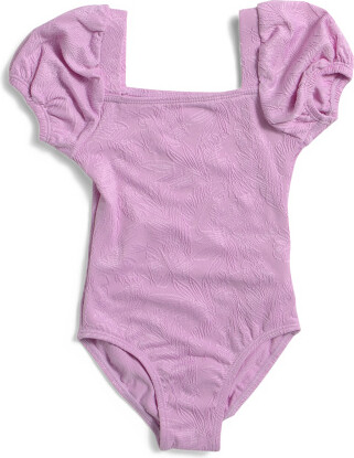 TJMAXX Toddler Girls Puff Sleeve Swimsuit, Spandex/Polyester
