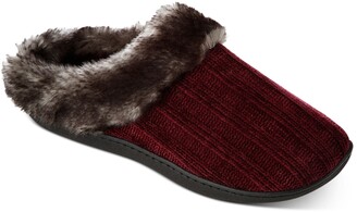 totes Women's Chenille Hoodback Slippers