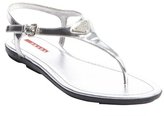 Thumbnail for your product : Prada silver leather t-strap sandals