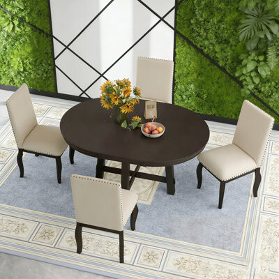 Red Barrel Studio 5-Piece Dining Set with Extendable Dining Table and 4 Chairs