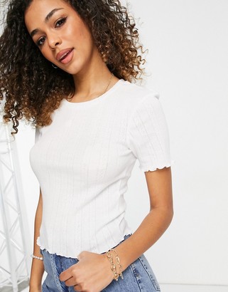 Cotton On Cotton:On shrunken pointelle tee in white - ShopStyle T-shirts