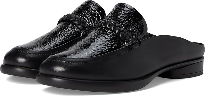 ECCO Sculpted Luxury Braided Mule Women's Flat Shoes Black/Black Patent : EU 36 (US Women's 5-5.5) M, Leather