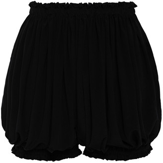 Norma Kamali Ruffle-trimmed Stretch Crinkled-jersey Shorts