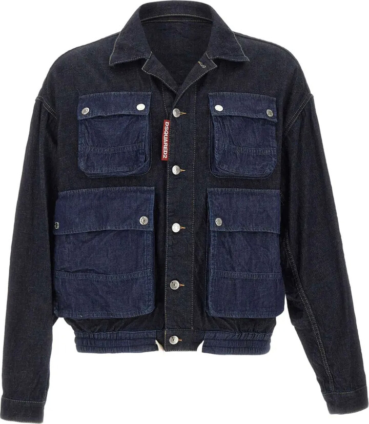 DSQUARED2 Cargo-Design Buttoned Denim Jacket