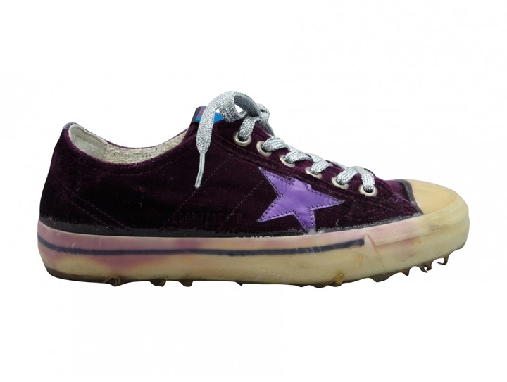 purple velvet sneakers