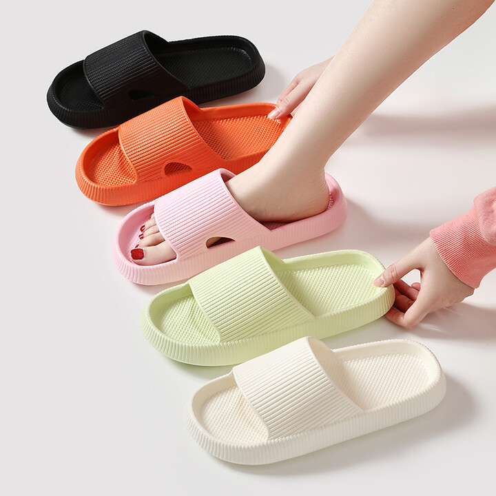 Women Thick Platform Cloud Slippers Summer Beach Eva Soft Sole Slide Sandals Leisure Men Ladies Indoor Bathroom Anti-slip Shoes