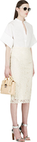 Thumbnail for your product : Burberry Ivory Lace Overlay Pencil Skirt