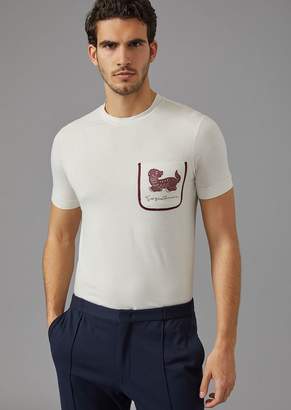 Giorgio Armani T-Shirt In Stretch Jersey With Print