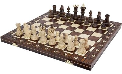 CROSTER Chess Set - Wooden Beech & Birch Board With Felt Base - Carved ...