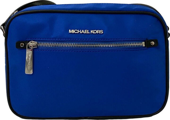 MICHAEL KORS WOMEN CROSSBODY BAG HANDBAG PURSE ELECTRIC BLUE + DOUBLE ZIP  WALLET