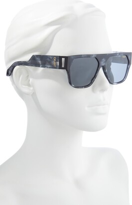 Quay x Saweetie Go Off 146mm Flat Top Polarized Shield Sunglasses