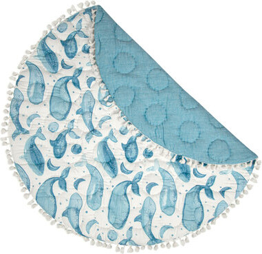Caspian Whale Themed 40"x40" Cotton Quilted Playmat, Crane Baby