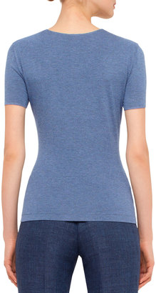 Akris Punto Short-Sleeve Scoop-Neck T-Shirt