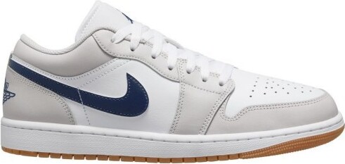 Men's Air Jordan 1 Low Sneakers 8.5 Regular White/Midnight Navy/Neutral Grey