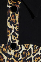 Thumbnail for your product : Just Cavalli Paneled Leopard-print Satin-crepe Shirt