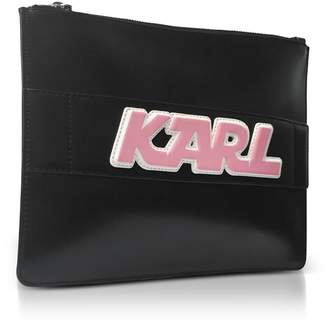 Karl Lagerfeld Paris Black Leather K/sporty Pouch