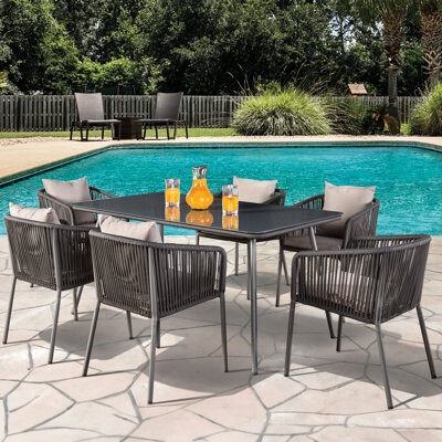 greemotion Gilen 7-Piece Outdoor Dining Set With Cushions
