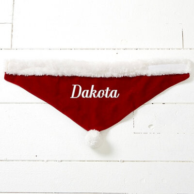 Personalization Mall Santa Paws Personalized Large Velvet Dog Bandana