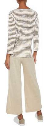 Majestic Filatures Cropped Stretch-linen Jersey Track Pants