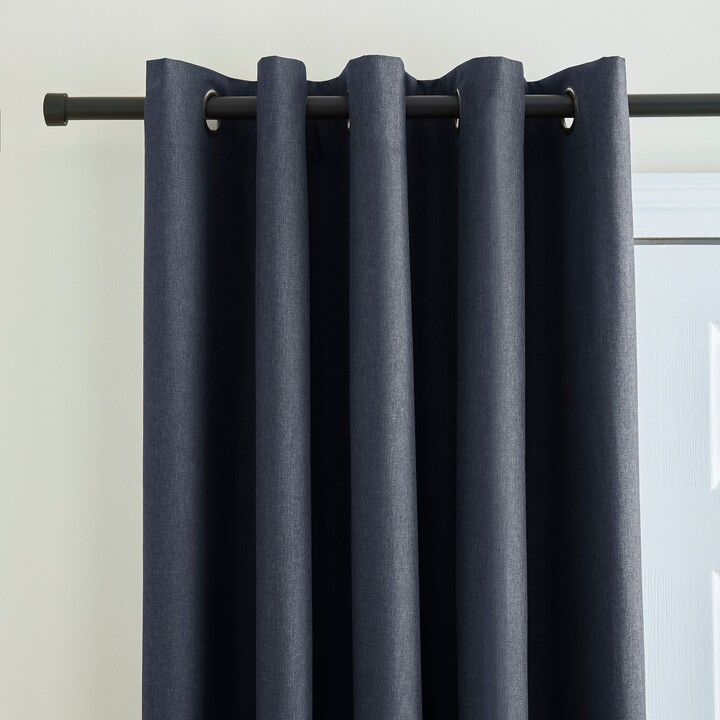 Dunelm Berlin Charcoal Thermal Blackout Eyelet Door Curtain Charcoal