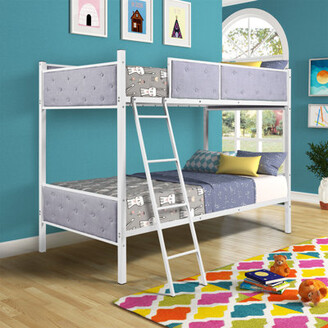 bunk bed with mattress set