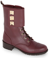 Thumbnail for your product : Valentino Leather combat boots with studs