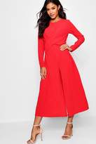 Thumbnail for your product : boohoo Knot Front Culotte Jumpsuit