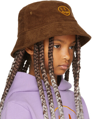 drew house SSENSE Exclusive Kids Brown Painted Mascot Bucket Hat