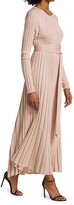 Thumbnail for your product : Proenza Schouler Belted Pleated Silk & Cashmere Midi Dress