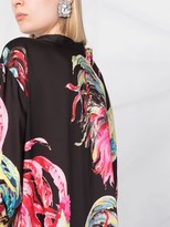 Thumbnail for your product : MSGM Gathered Rooster-Print Midi Dress