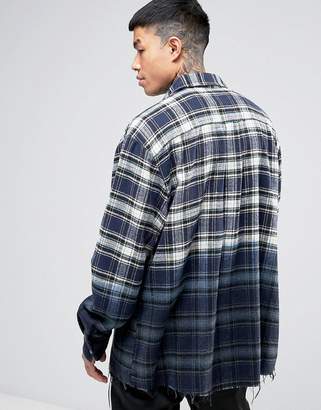 Reclaimed Vintage Inspired Oversized Checked Flannel Shirt In Dip Dye