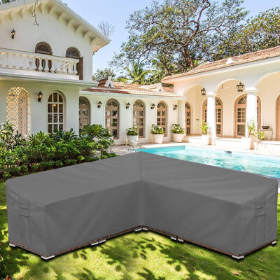 Arlmont & Co. Outdoor V-Shaped Water Resistant Patio Sectional Cover