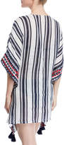 Thumbnail for your product : Tory Burch Raven Striped Linen Beach Caftan