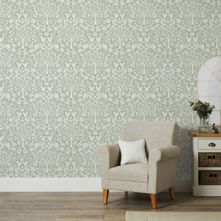 Dunelm Woodland Sage Wallpaper Green ShopStyle