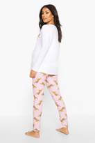Thumbnail for your product : boohoo Maternity Leopard Long Sleeve PJ Set