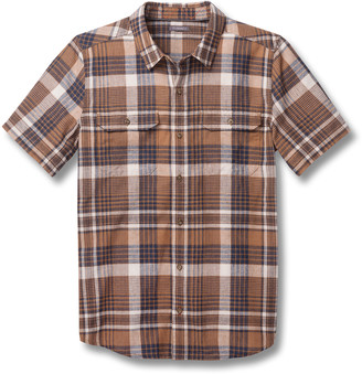 Toad&Co Men's Button Down Shirts Tabac - Tabac Brown Checkerboard Hookline Short-Sleeve Button-Up - Men