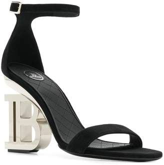 Balmain monogram heel 95mm sandals