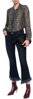 Thumbnail for your product : Frame Fringed High-rise Kick-flare Jeans