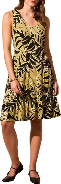 Women's Tribal Printed Dress Small Avocado