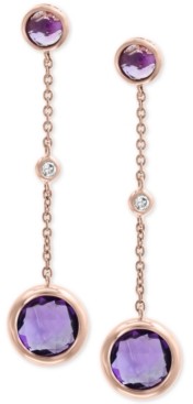 Effy Amethyst (2-5/8 ct. t.w.) & Diamond Accent Drop Earrings in 14k Rose Gold