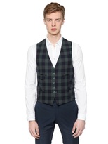Thumbnail for your product : Black Watch Plaid Cotton & Wool Vest