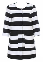 Thumbnail for your product : Choies Striped Swing Coat With Half Sleeve