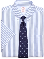 Thumbnail for your product : Brooks Brothers Non-Iron Madison Fit Framed Split Stripe Short-Sleeve Dress Shirt