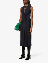 Thumbnail for your product : Victoria Beckham Pin-embellished sleeveless crepe midi dress